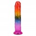 Ділдо Doc Johnson Crystal Jellies - 7.5 Inch Dong - Rainbow - 2