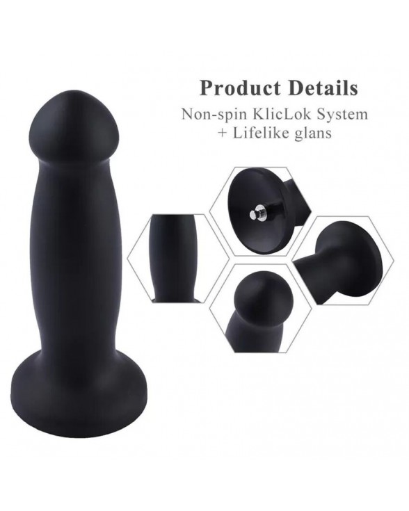 Силиконовый фаллоимитатор для секс-машин Hismith 7.2" Black Silicone Anal Dildo, система KlicLok - 10