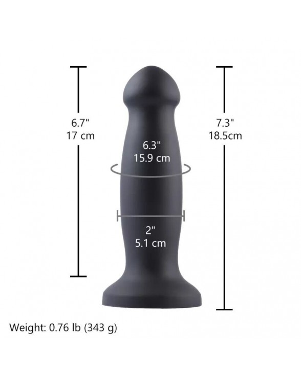 Силиконовый фаллоимитатор для секс-машин Hismith 7.2" Black Silicone Anal Dildo, система KlicLok - 4