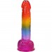 Фалоімітатор Doc Johnson Crystal Jellies - Realistic cock with balls 8.5 Inch - Rainbow - 2