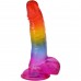 Фалоімітатор Doc Johnson Crystal Jellies - Realistic cock with balls 8.5 Inch - Rainbow - 1