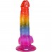 Фалоімітатор Doc Johnson Crystal Jellies - Realistic cock with balls 8.5 Inch - Rainbow - 3
