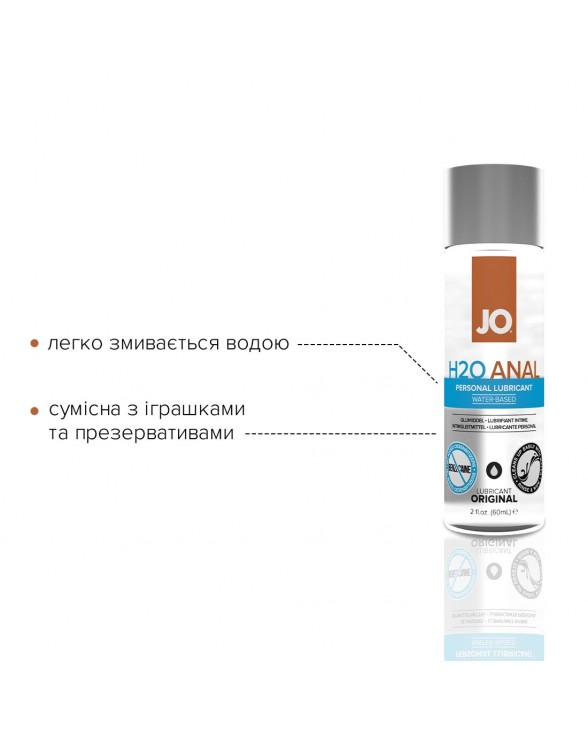Анальная смазка на водной основе System JO ANAL H2O - ORIGINAL (60 мл) - 2