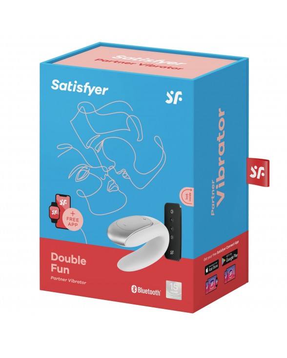 Смартвібратор для пар Satisfyer Double Fun (White) з пультом ДК - 5