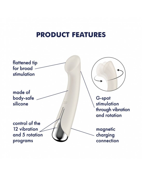 Вібратор для точки G Satisfyer Spinning G-Spot 1 Beige - 6