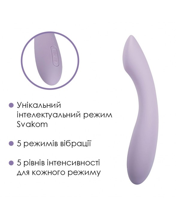Вибратор для точки G с интеллектуальным режимом Svakom Amy 2 Pastel Lilac - 2