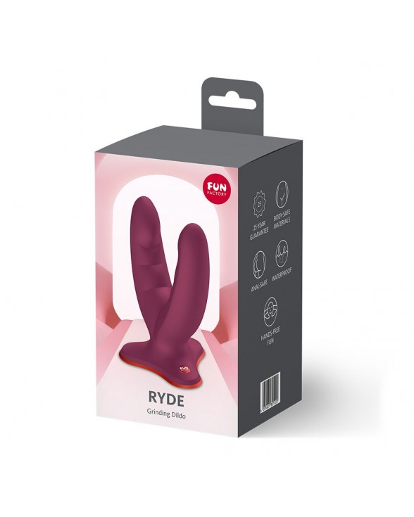 Подвійний фалоімітатор Fun Factory RYDE Wine Red, гнучкі стовбури - 6