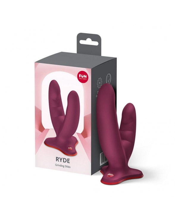 Подвійний фалоімітатор Fun Factory RYDE Wine Red, гнучкі стовбури - 5