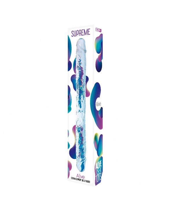Прозорий двосторонній фалоімітатор Alive Supreme Jelly Dildo - 1