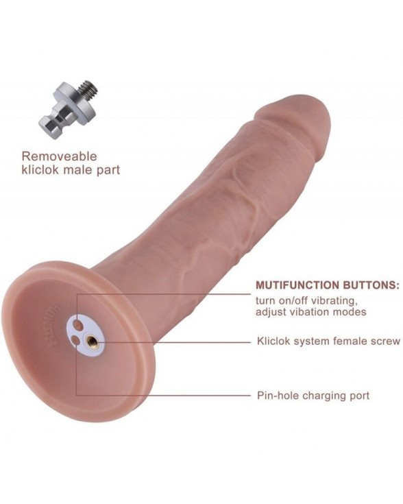 Фалоімітатор 10.2″ з вібрацією для секс-машин Hismith Silicone Dildo with Vibe, KlicLok, пульт ДК - 1