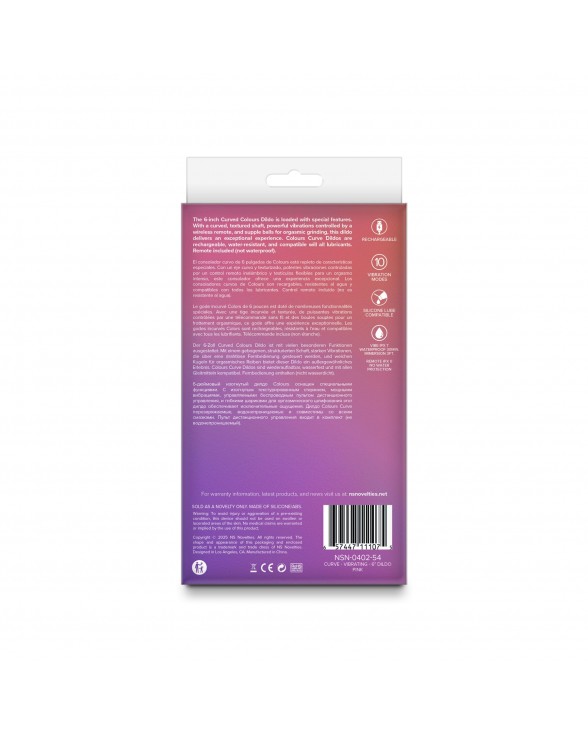 Ділдо з вібрацією NS Novelties Colours - Curve - Vibrating - 6" Dildo - Pink - 3