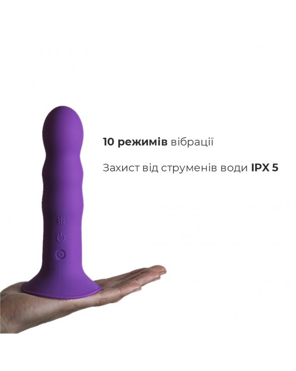 Двошаровий ділдо з вібрацією Adrien Lastic Hitsens 3 Purple - 3
