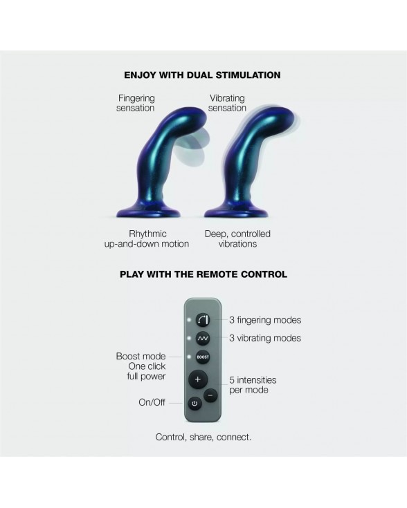 Дилдо с вибрацией Strap-On-Me FINGERING & VIBRATING DILDO - M - BLUE - 1