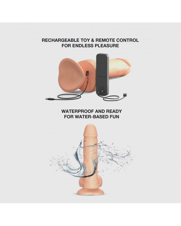 Фалоімітатор з вібрацією і ротацією Strap-On-Me Rotating & Vibrating Realistic Dildo - L - Vanilla - 2