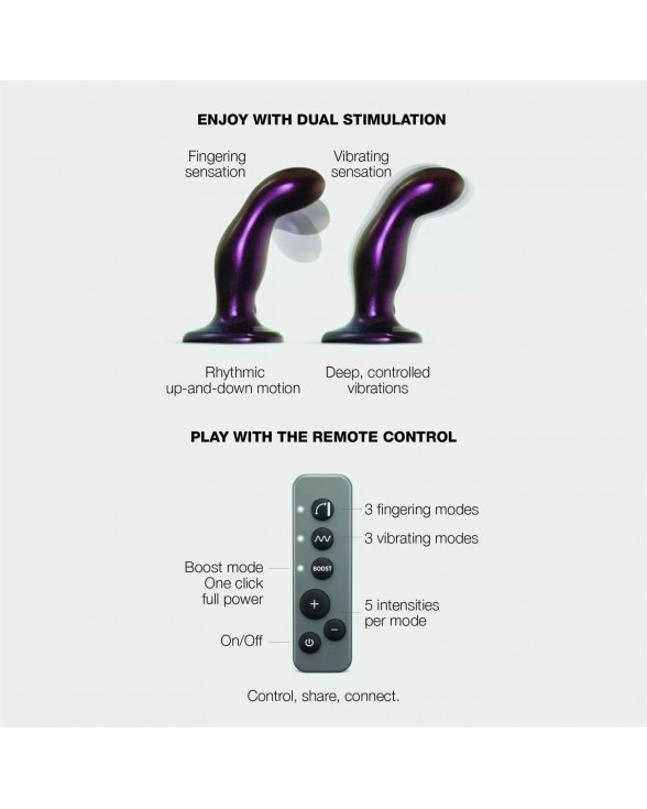 Дилдо з вібрацією Strap-On-Me FINGERING & VIBRATING DILDO - M - PURPLE - 1