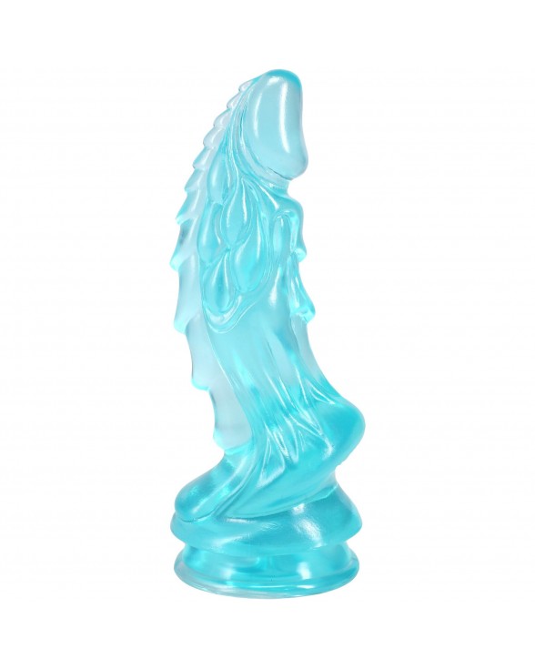 Фентезійний фалоімітатор Doc Johnson Crystal Jellies - Invader Dong 8.5 Inch - Teal - 1
