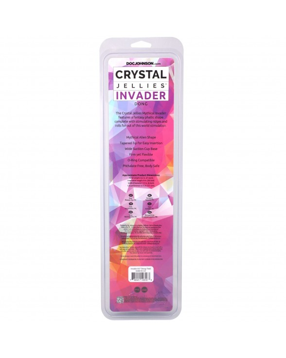 Фентезійний фалоімітатор Doc Johnson Crystal Jellies - Invader Dong 8.5 Inch - Teal - 5
