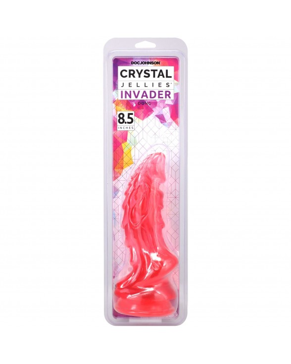 Фентезійний фалоімітатор Doc Johnson Crystal Jellies - Invader Dong 8.5 Inch - Pink - 4
