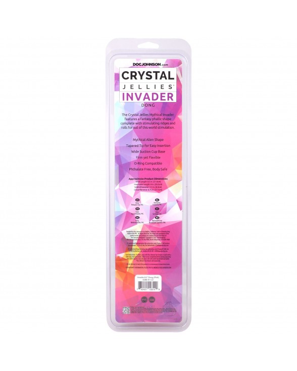 Фентезійний фалоімітатор Doc Johnson Crystal Jellies - Invader Dong 8.5 Inch - Pink - 5