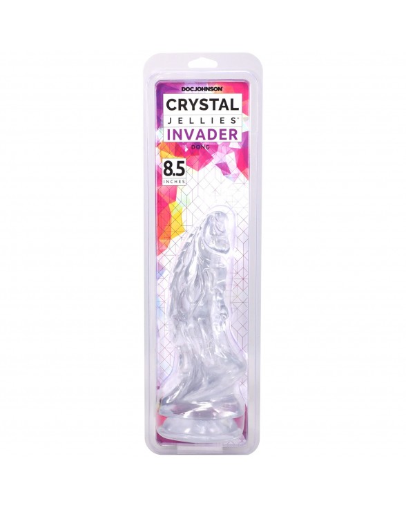 Фэнтезийный фаллоимитатор Doc Johnson Crystal Jellies - Invader Dong 8.5 Inch - Clear - 4