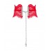 Широкий мереживний чокер Obsessive Bergamore choker, red - 1