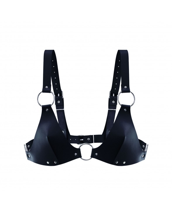 Ліф з натуральної шкіри Feral Feelings - Bikini Top Black