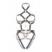 Портупея-тедді з екошкіри Leg Avenue Heart ring harness teddy M Black - 4