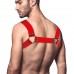 Чоловіча портупея на груди Feral Feelings - Bulldog Harness Red Trasparent - 1