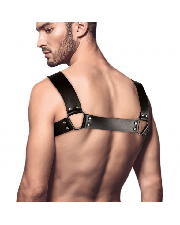 Мужская портупея из натуральной кожи Feral Feelings - Bulldog Harness Black - 1