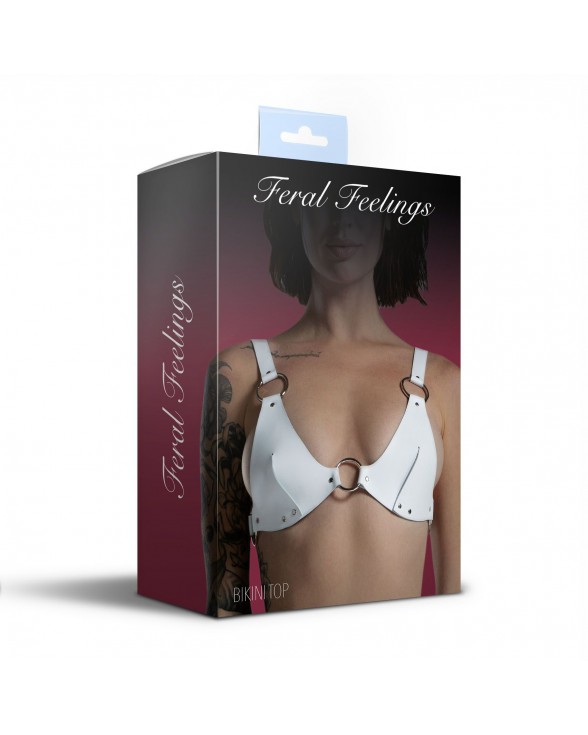 Лиф из натуральной кожи Feral Feelings - Bikini Top White - 3