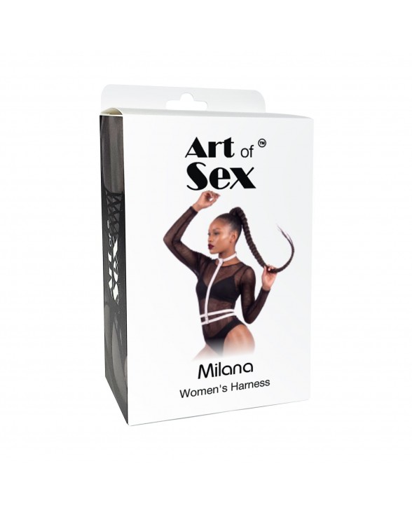 Жіноча портупея Art of Sex - Milana, екошкіра, розмір XS-2XL, колір червоний - 3