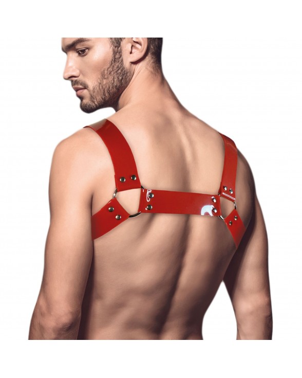 Чоловіча портупея на груди Feral Feelings - Bulldog Harness Red - 1