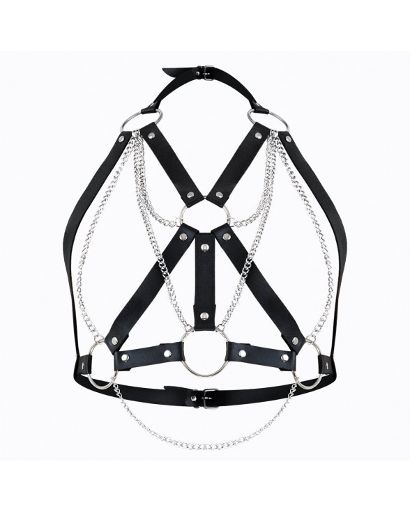 Портупея жіноча Art of Sex - Aiden Leather harness, Чорна L-2XL