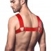 Мужская портупея на грудь из натуральной кожи Feral Feelings - Bulldog Harness Red - 1