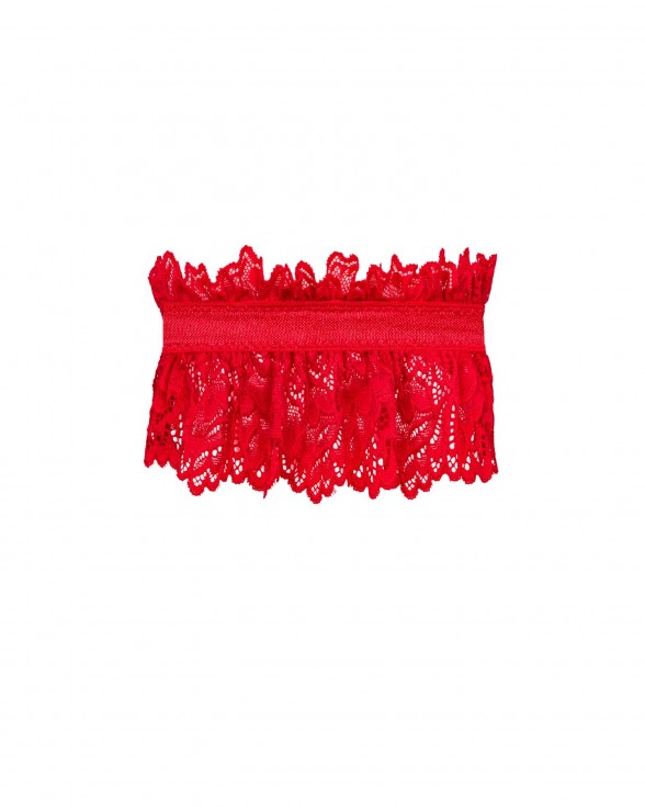 Ажурна підв’язка Obsessive Amor Cherris garter, red - 2