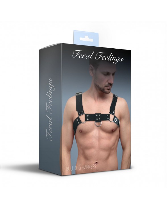 Чоловіча портупея на груди Feral Feelings - Bulldog Harness Black - 2