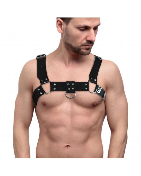 Чоловіча портупея на груди Feral Feelings - Bulldog Harness Black