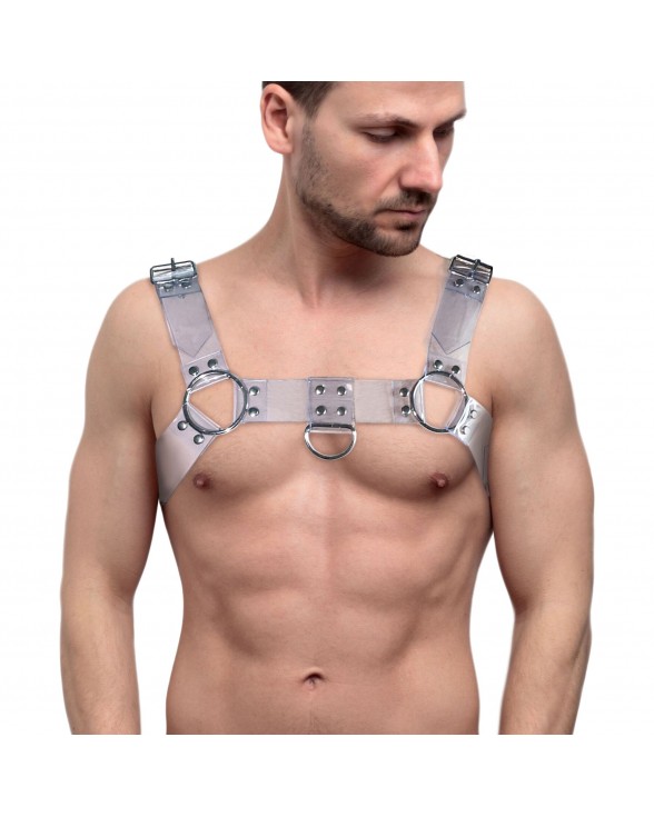 Чоловіча портупея на груди Feral Feelings - Bulldog Harness Trasparent
