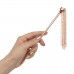 Щекоталка с металлическим флогером Rosy Gold - Feather Tickler & Whip - 5