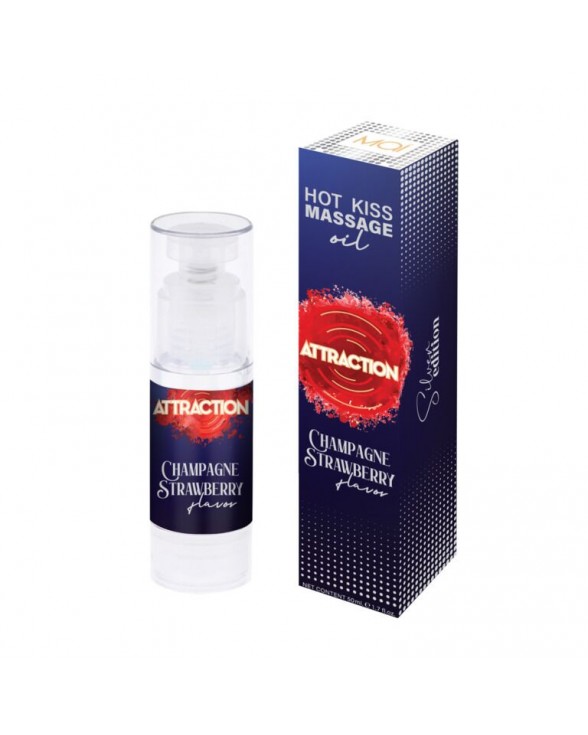 Съедобное массажное масло MAI Attraction Champagne Strawberry Hot Kiss (50 мл) - 1