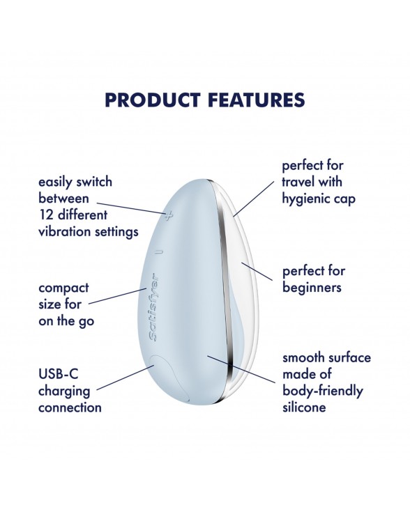 Вібратор Satisfyer Drop To Go Blue - 6
