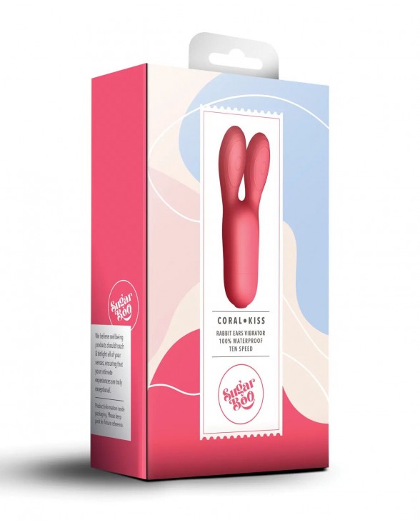 Кліторальний вібратор SugarBoo Coral Kiss з вушками - 3