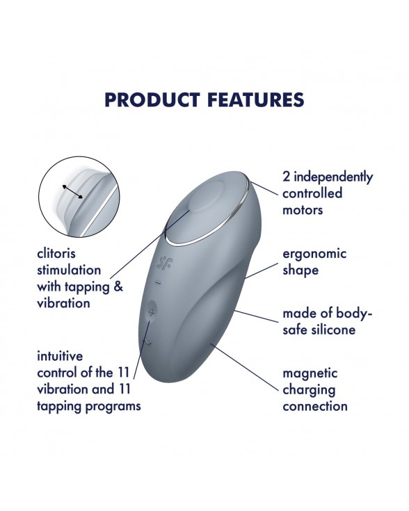 Вібратор Satisfyer Tap & Climax 1 Bluegrey - 6
