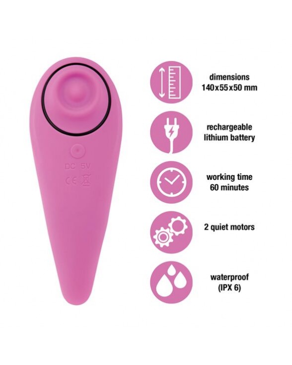 Пульсатор для клитора плюс вибратор FeelzToys – FemmeGasm Tapping & Tickling Vibrator Pink - 2