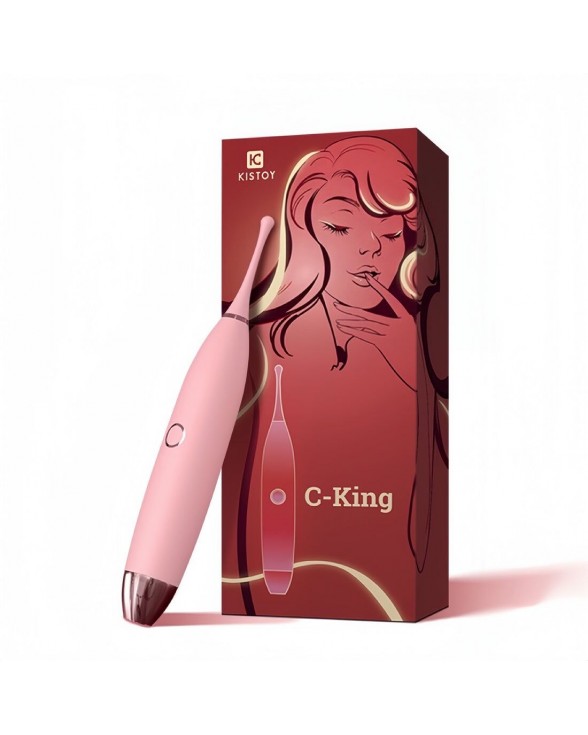Кліторальний вібратор KISTOY C-King Pink з двома насадками