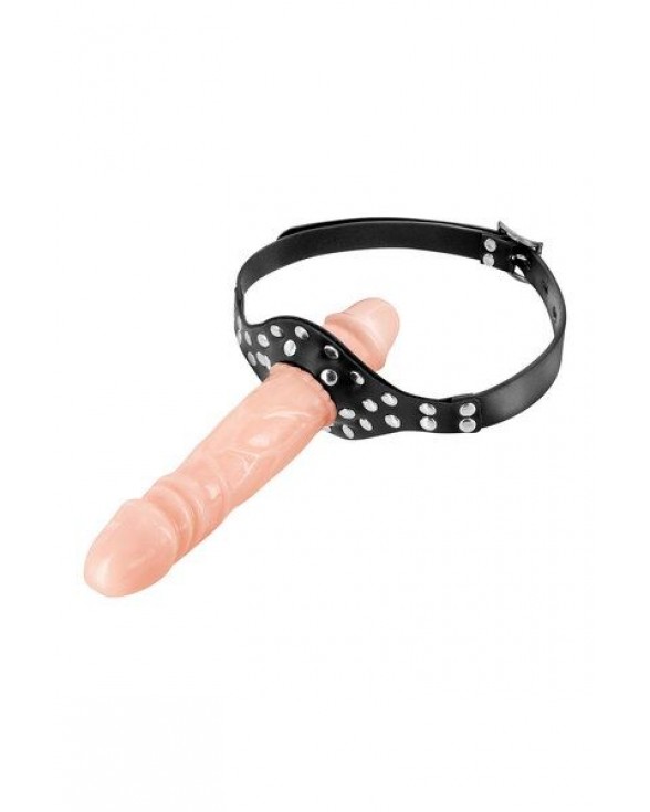Кляп с двойным фаллоимитатором Fetish Tentation – Double Penis Gag Flesh