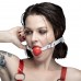 Кляп силиконовый Feral Feelings Silicon Ball Gag White/Red, белый ремень, красный шарик - 1
