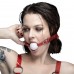 Кляп силіконовий Feral Feelings Silicon Ball Gag Red/White, червоний ремінець, біла кулька - 1