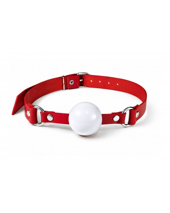 Кляп силіконовий Feral Feelings Silicon Ball Gag Red/White, червоний ремінець, біла кулька