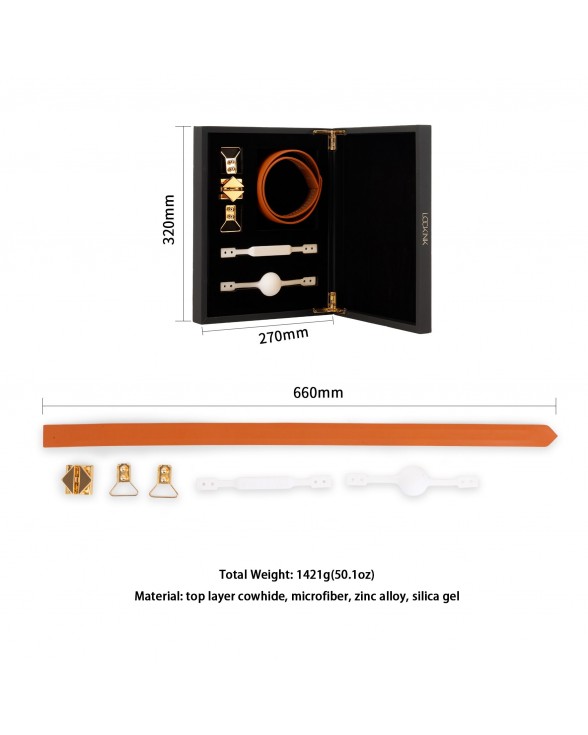 Кожаный кляп с 2-мя насадками LOCKINK Ball-Gag & Gag-bite Set - Brown - 5